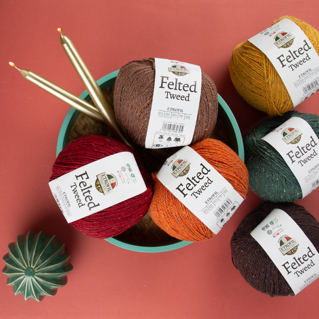 Etrofil Felted Tweed Lacivert El Örgü İpi - 75376