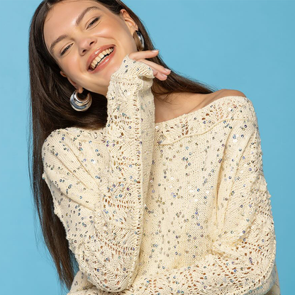 Yarnart Cotton Gold Paillettes Mavi El Örgü İpi - 7111