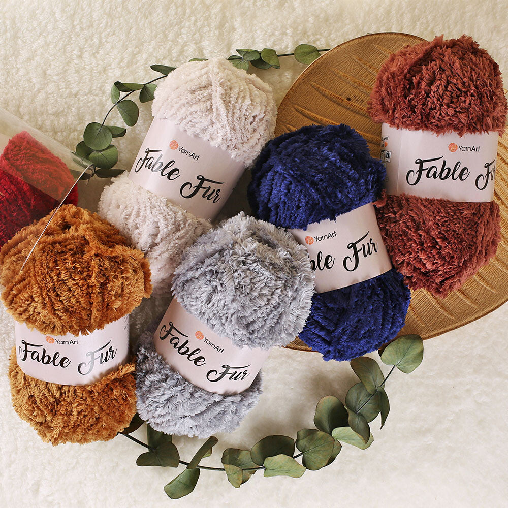 Yarnart Fable Fur Bebe Mavi El Örgü İpi - 971