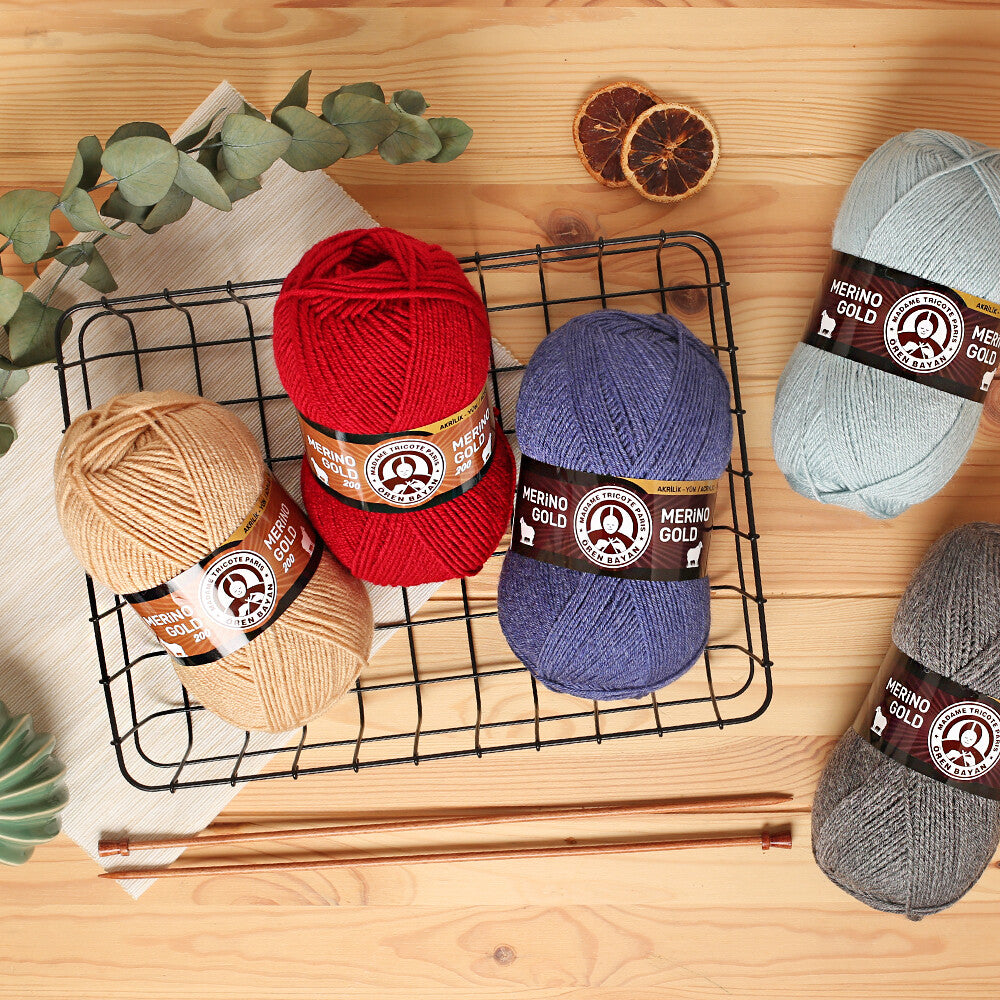 Örenbayan Merino Gold Bordo El Örgü İpi - 035