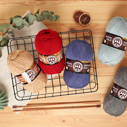 Örenbayan Merino Gold Bordo El Örgü İpi - 035