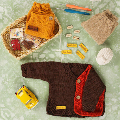 Loren Crafts 5'li Handmade Yazılı Kırmızı Deri Etiket