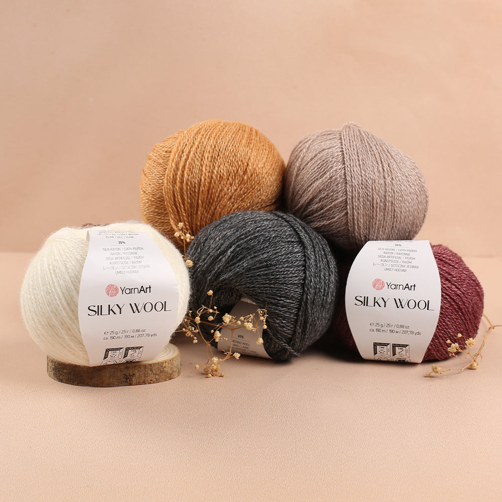 YarnArt SILKY WOOL Krem El Örgü İpi - 330