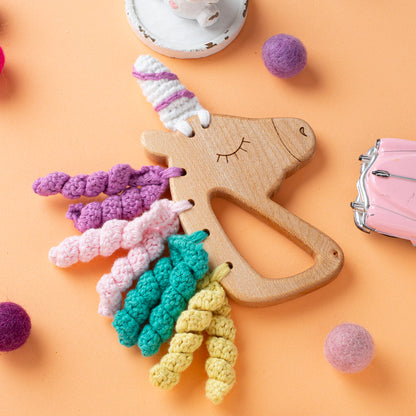 Hobi Baby Unicorn Figürlü Organik Ahşap Diş Kaşıyıcı - DK030