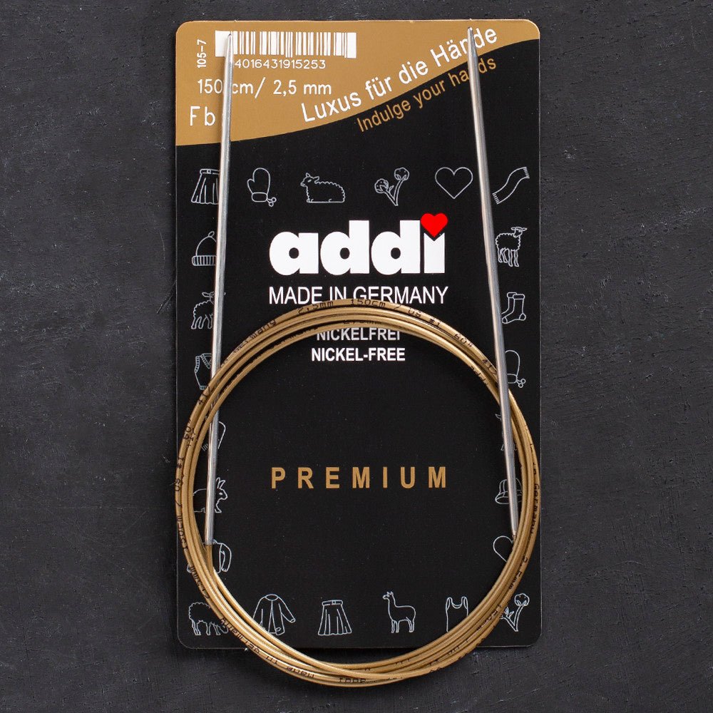 Addi 2,5mm 150cm Klasik Misinalı Şiş- 105-7 - Hobium