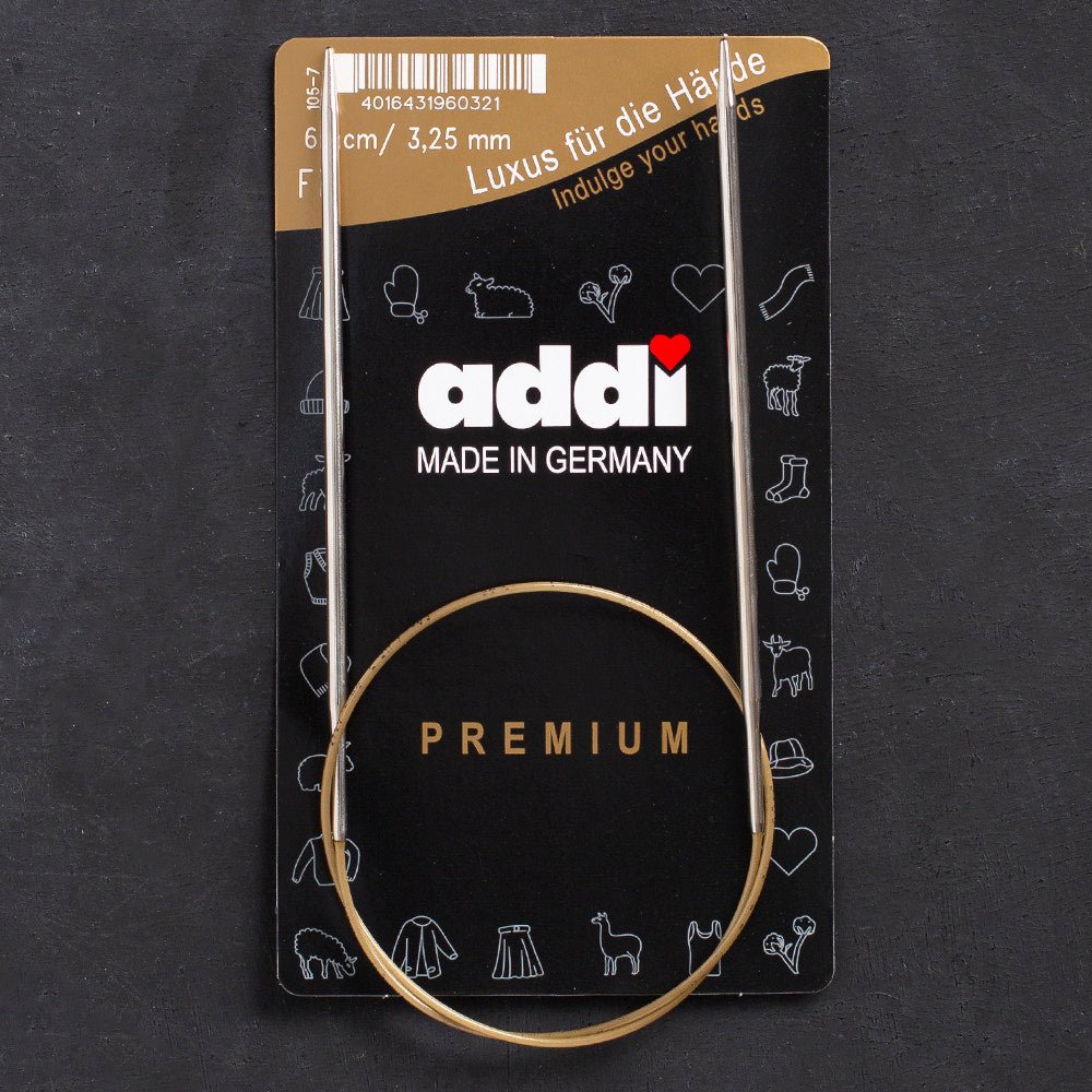 Addi 3,25mm 60cm Klasik Misinalı Şiş- 105-7 - Hobium