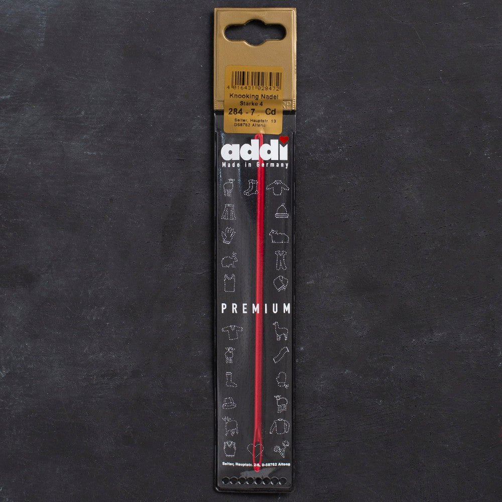 Addi 4mm Kırmızı İğne Delikli Tığ - 284-7 - Hobium