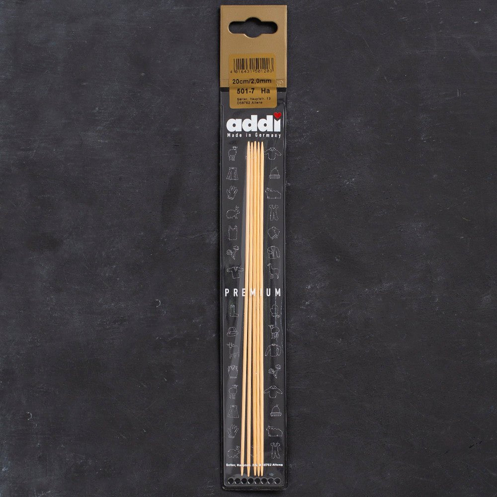 Addi Bambus 2mm 20cm Bambu Çorap Şişi - 501-7 - Hobium