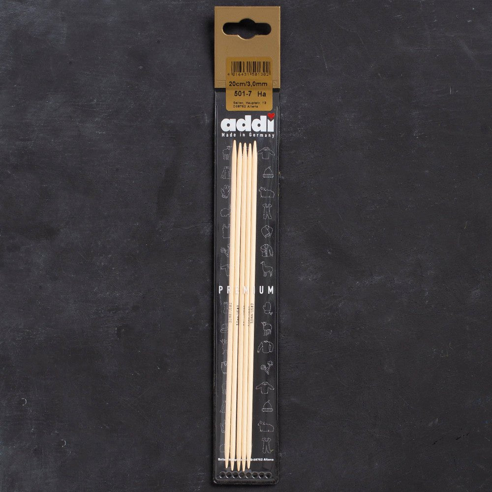 Addi Bambus 3mm 20cm Bambu Çorap Şişi - 501-7 - Hobium