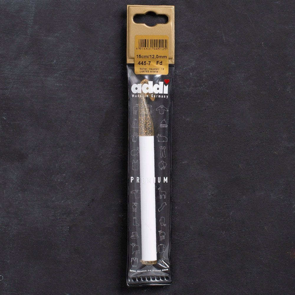 Addi Champagner 12mm 15cm Plastik Simli Yün Tığ - 445-7 - Hobium